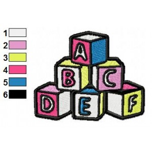 ABC Cubes Toys Embroidery Design